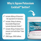 Jigsaw Health Potassium Cocktail | Formerly Pickleball Cocktail | Blue Raspberry Flavor | 60 Servings (Jar)