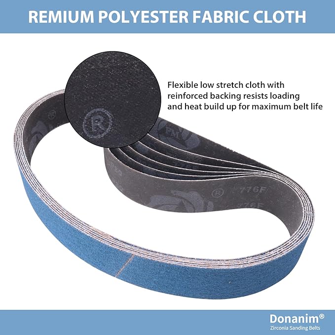 15 Pack 1-1/2 x 30" Zirconia Sanding Belts for Pipe Belt Sander, 1-1/2x30 Inch Sander Belts for Pipe Tube Polisher Sander, 1.5" x 30" Zirconia Metal Grinding Sand Belts for Polishing, 80 Grit