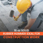 2 Pack Rubber Mallet Hammer Set, 16oz & 35mm Dual Faced Small Hammer with Fiberglass Handle, Rubber Mallet for Camping, Tiles, Tent Stakes, Woodworking, and Flooring