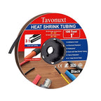 1" 100ft 3:1 Heat Shrink Tubing with Adhesive Lining - Marine Grade, Ideal for Home, Automotive, and Industrial Use - Black