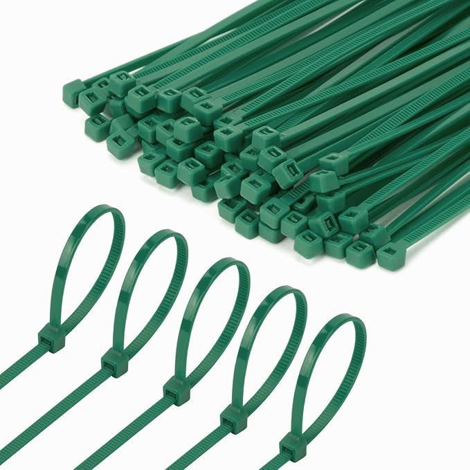 8 Inch Garden Green Zip Tie 1000 PCS, 40 Lbs - Small to Medium Zip Tie, Nylon PA66 UV Resistant Cable Tie Heavy Duty for Indoor and Outdoor Use - Ideal for bundling and securing objects