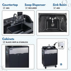 Ozark River Portable Sinks, Titan PRO 1 Black, Outdoor Portable Sink with Hot Water, Mobile Self Contained Sink with Water Tanks and Wheels, Portable Outdoor Hand Washing Sink Station