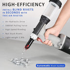 Pneumatic Rivet Gun S30 Self-Suction Air Rivet Gun 3/16" 5/32" 1/8" 3/32" Hydraulic Riveter with 1 Set of Extra Jaws