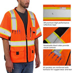 Dib Safety Reflective Mesh Vest ANSI Class 3, High Visibility with Pockets and Zipper, Made with 3M Reflective Tape, Orange S