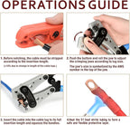 iCrimp Battery Cable Lug Crimping Tool Kit For Copper Lugs Awg 8-1/0,Battery Cable Crimper with Stripper 90pcs Copper Battery Lugs/Heat Shrink Tubes