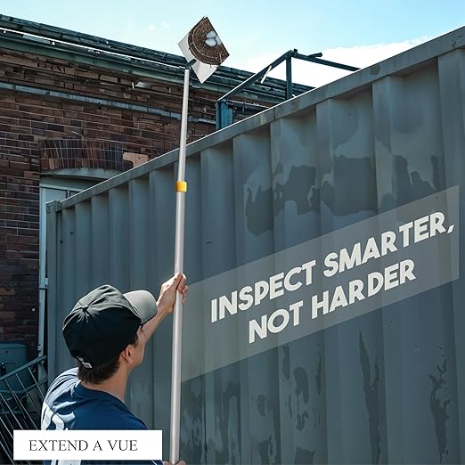 Inspection Mirror Telescoping Pole, Lightweight & Durable, 3 ft - 6 ft Pole, 8 x 10 inch Acrylic Mirror