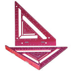 7.5" Magnetic Rafter Square with Jig Block - Multi-Angle Measuring Tool (90° & 180°) for Precise Carpentry & Flatwork(Red)
