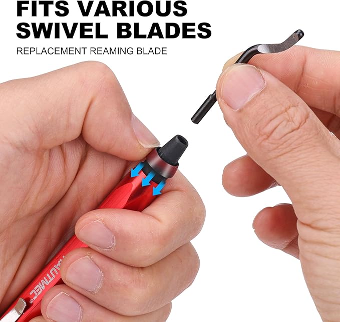 HAUTMEC Copper Tubing Cutter Set 3 PCS Copper Pipe Cutter Tool, In Portable Storage Case, Includes 1/2 in., 3/4 in., and 1 in. Cutters, Reaming Pen, 3 Spare Cutting Wheels, 1 Spare Deburring Blade