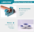 Libraton Pex Cutter 1-1/4", Pex Pipe Cutter, PEX Tube Cutter 1/8" to 7/8", PEX Pipe Cutting Tools for PEX, PVC (Thin), PPR Plastic, Extra PTFE Seal Tapes 400"