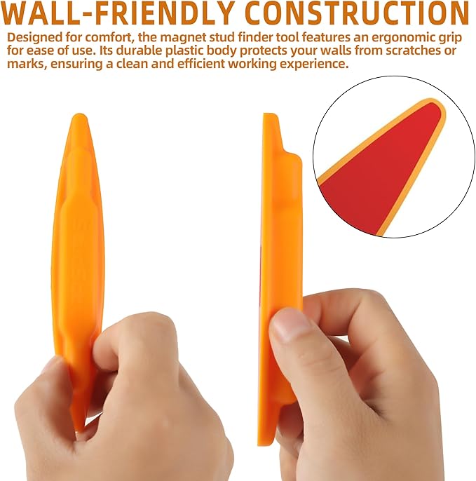 (2-Pack) Calvana Magnetic Stud Finder Wall Scanner, Stud Finder Magnet, Wall Detector Scanner, Compatible with All Drywall Construction, No Batteries Required, Wall-Friendly Construction，Easy to Use