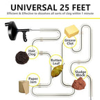 Drain Auger 25 Ft with Gloves, Plumbing Snake Drain Auger Hair Clog Remover, Heavy Duty Pipe Drain Clog Remover for Bathtub Drain, Bathroom Sink, Kitchen Cleaning