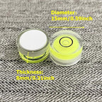5Pcs Small Circular Bubble Levels with Double Sided Adhesive Bottom Mini Little Stick-on Bubble Spirit Level Measuring Layout Tools Levels (15x8mm)