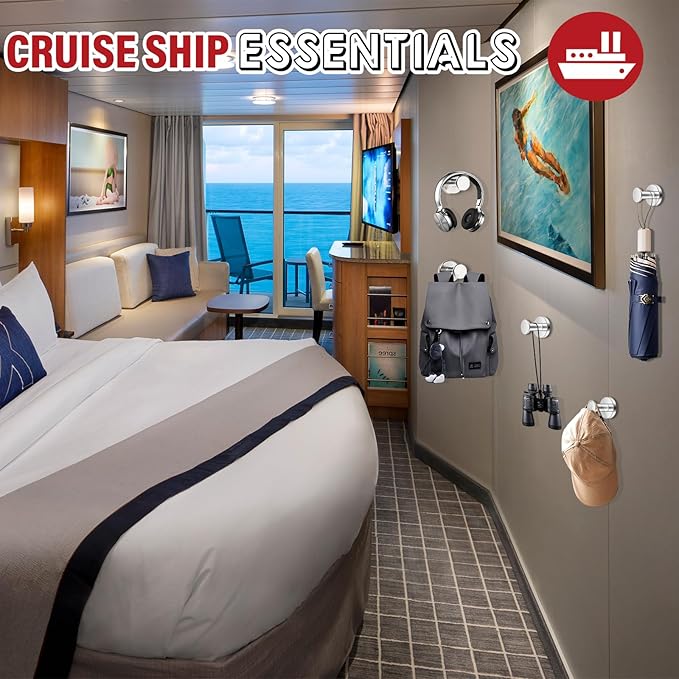 Camping Essentials, Cruise Essentials Must Haves, Strong Magnetic Hooks, 150Lb Magnets with Hooks, Magnetic Hooks Heavy Duty for Grill, Cruise Ship, Garage, Hanging - 3Pcs