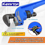 8 Inch End Pipe Wrench, Jaw Opening 1.5"/38mm Adjustable Cast Iron offset Handle Plumbing Wrench, Perfect Plumbers Tool for Oil Field, Plumbing, Auto Repair, Construction and Mechanics