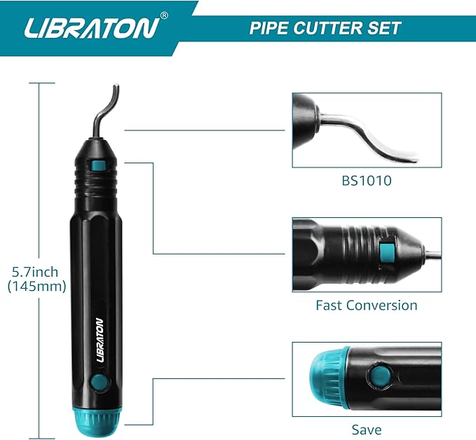 Libraton Pipe Cutter, Tubing Cutter, Copper Pipe Cutter, 5/32” to 1-1/4” Outer Diameter, Tube Cutter with Deburring Tool, Copper Cutter, Pipe Cutter Tool for Copper, and Thin Stainless Steel Tube