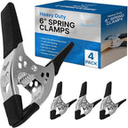 4 Pack - 6" inch Spring Clamp Large Super Heavy Duty Spring Metal Black - 3 inch Jaw Opening