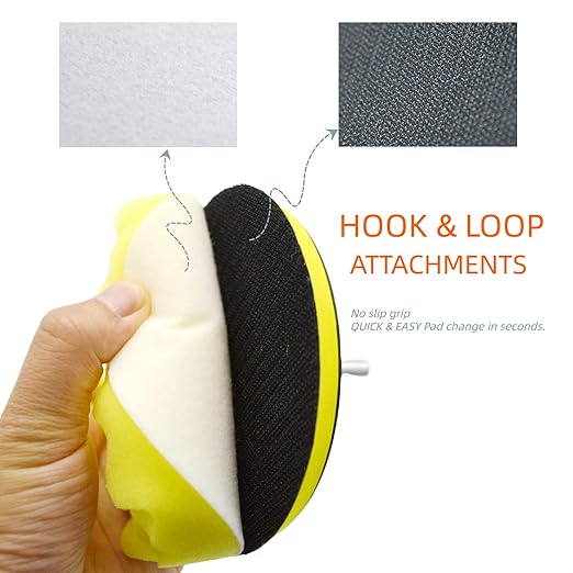 12Pcs 5inch Foam Buffing Polishing Pads Kit, with Coral Fleece Pad, Backing Plate, M14 Drill Adapter, Car Buffing Kit for Car Polishing, Waxing, Sealing Glaze (12Pcs-5inch)