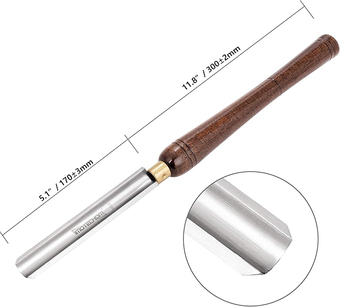 1-Inches HSS Roughing Gouge Lathe Chisel Wood Turning Tools with Round Plastic Box and Hanging Bag