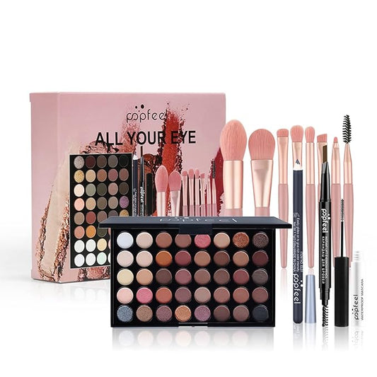 Makeup Kit for Women, Eyeshadow Makeup Gift Set for Teen Girls, Eyebrow Eye Shadow Makeup Kit with 40 Colors Eyeshadow Palette, Mascara, Eyeliner, Eye Brow Pencil, Eye Brush-VeraVaultWomen