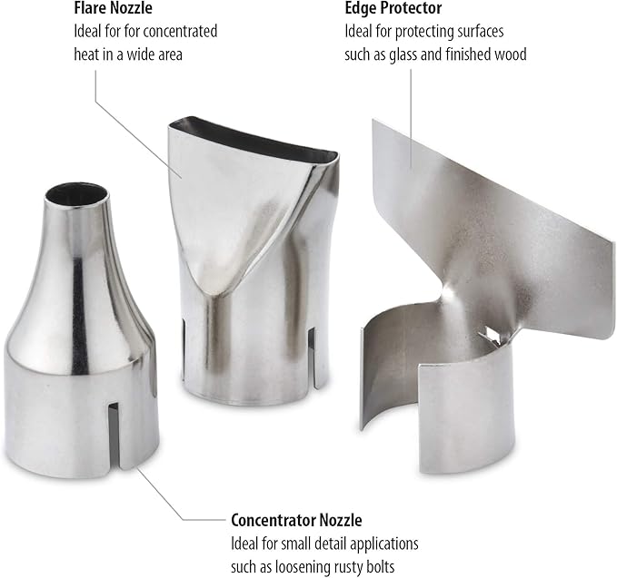 Wagner Spraytech 2417344 HT1000 Heat Gun Kit, 3 Nozzles Included, 2 Temp Settings 750ᵒF & 1000ᵒF, Great for Shrink Wrap, Soften Paint, Bend Plastic Pipes, Loosen Bolts and More