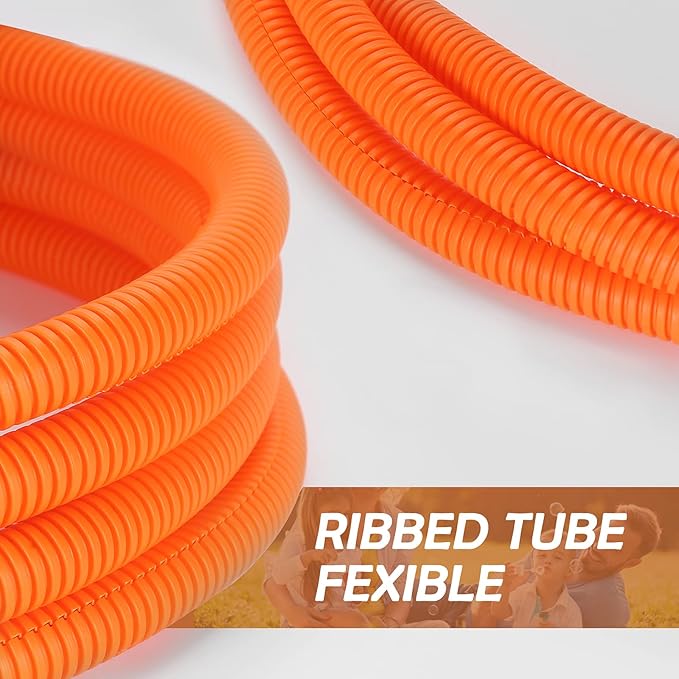 ZhiYo 20FT 1/2” Wire Loom Split Tubing Auto Wire Conduit Flexible Cover | High Temperature Heat Resistant -40F to 257F | Plastic Cover for Electrical Wires & Cables, Orange