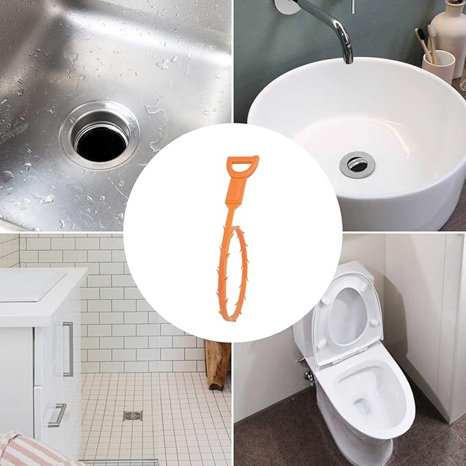 Amazon Basics Flexible Drain Clog Remover Snake Tool, Effective for Hair and Debris Cleaning, 19.6-Inch, 12 Pack