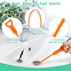 20PCS Drain Clog Remover Tool Set – 59” Drain Snake (2), 37” Snake Drain Hair Removal Tool (2), 25” Plumbing Snake (4), 24” Sink Snake (1), 18” Sink Drain Cleaner Tool (1), Straw Cleaning Brushes (10)