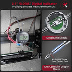 0-1inch/0.0005inch Dial Digital Indicator and 90lbs (40kg) Magnetic Base Magnetic Electronic Indicator with 3 Adjustable Joints 5/16 inch (8mm) Clamping Diameter for Lathe CNC 3D Printer