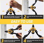 Rivet Gun, 1/4 Pop Rivet Gun Kit with 200 Blind Rivets, 5 Interchangeable Rivet Heads (3/32", 1/8", 5/32", 3/16", 1/4"), Heavy Duty Hand Riveter Tool for Metal, Gutter & Automotive