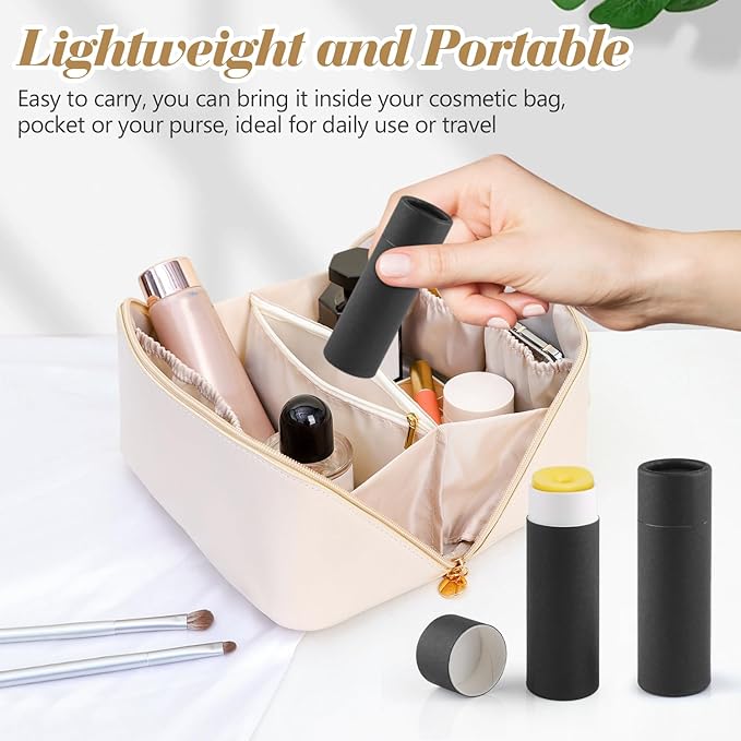 10 Pcs 25g Paperboard Lip Balm Tubes Refillable Krafts Paper Lipstick Tube Round Cardboard Empty Lip Gloss Container Holder Tubes for DIY Chapstick Salve Cosmetic Lotion Solid Perfume - Black-VeraVaultWomen