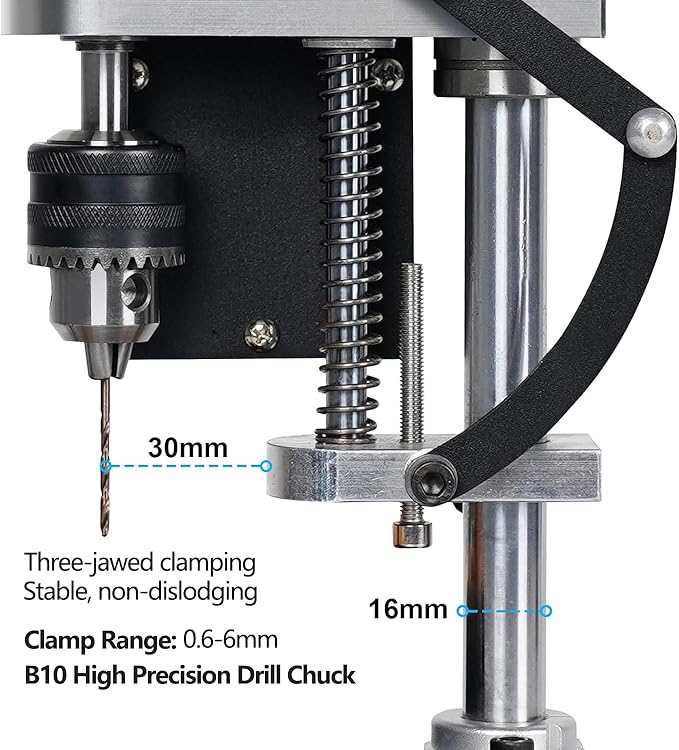 Mini Bench Drill Press, 6 Inches Precision Benchtop Drilling Machine, Suitable For Direct Drilling Of Metal, Wood, Plastics, Acrylic,Metal Wooden DIY Jewelry Making Crafts Tool