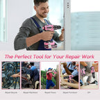 20V Cordless Drill, Electric Power Drill Set with Battery Charger, 3/8” Keyless Chuck, 2 Variable Speed, 18+3 Torque, 72pcs Driver Bits and Belt Hook, Pink