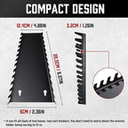 ALOANES 26-Slot Metal Wrench Organizer, Heavy Duty Hanging Wrench Organizer Tray for Tool Box&Wall, Fit SAE & Metric Wrench Storage, 2 Pack Wrench Holders (Red&Black)