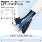 126in Cord Hider Kit, ZhiYo Cord Covers for Wall Mounted TV, Paintable Wire Cover for Cords, TV Cable Hider Wall Kit, Wall Cord Concealer, Cable Cover Wall Wire Management, 8xL15.7in W0.95in H0.55in