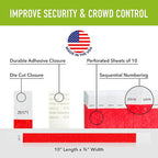 1,000 WristCo Neon Red Tyvek Wristbands for Events - Tamper-Proof Design & Fluorescent Color Prevent Reuse Premium-Grade Bracelets for Hospital & Medical ID, Party & VIP Identification