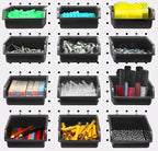 Pegboard Hooks Bins Assortment PegBoard Cups with Hooks Assortment Organization for Garage Craft Workshop Workbench Office (4.1"X3.9"X1.8")