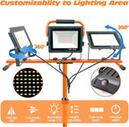 21000 Lumen Work Lights with Stand, 3 Adjustable Head LED Work Light, Foldable Tripod Stand, Waterproof Lamp with 6500 Kelvin Color Temperature (3 Adjustable Head)