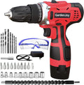 GardenJoy Cordless Power Drill Set: 12V Electric Drill with Battery and Charger,