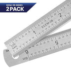 Pacific Arc Stainless Steel Ruler Inch and Metric, with 32nd and 64th Graduations, 6 Inches