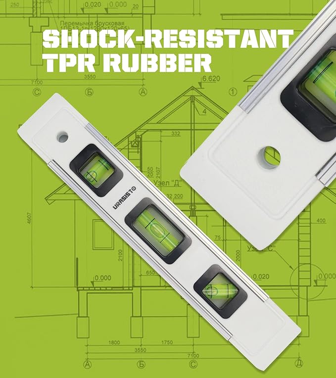 Torpedo Level 9-INCH Level with 45°/90°/180° Bubbles, Small Measuring Tool(2 Pack)