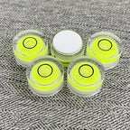 5Pcs Small Circular Bubble Levels with Double Sided Adhesive Bottom Mini Little Stick-on Bubble Spirit Level Measuring Layout Tools Levels (15x8mm)