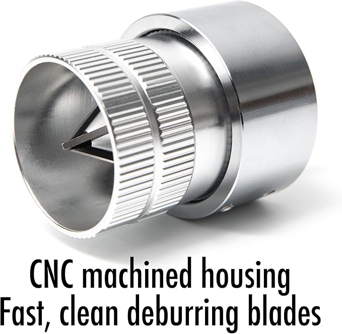 Deburring Tool for Copper Pipe, PVC Tubing, 1/4” to 1-5/8" All-metal Inner Outer Pipe Reamer with Adaptor for Drills, Copper Pipe Cleaner, Tube Chamfering Plumber Tool