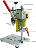 Electric Mini Bench Top Drill Press, 7 Speed Drilling Machine w/ B10 Chuck for 0.6-6mm Bits, Mefape DIY Metal Woodworking Jewelry Drill Tool