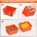 Pegboard Organizer Accessories Kit 155 PCS, Peg Board Hooks Assortment with Bins, Baskets for 1/4 inch Pegboard Wall Organizer, Garage Organization, Workbench, Craft Room, Hanging Tools