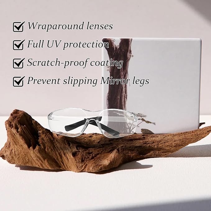 54 Pcs Safety Glasses Clear Impact UV Scratch Glasses Bulk Eye Protection for Lab and Construction Science for Men and Adolescents(Clear)