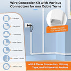 126in Cord Hider Kit, ZhiYo Wire Hiders for TV on Wall, Paintable Cable Management Kit, Wire Cover for Wall Mount TV, Grey Cable Raceway, Cord Cover Wall Wire Management Kit, 8xL15.7in W1.18in H0.67in