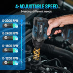 Cordless Impact Wrench 1/2 Inch, 1500 N.m/1106ft-lbs Brushless Impact Gun Compatible with Makita 18V Batteries, 5000 RPM High Torque Electric Power Impact Driver Set for Car Home (Blue)