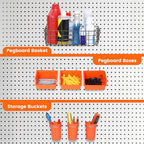 Pegboard Organizer Accessories Kit 264 PCS, Peg Board Hooks Assortment with Bins, Cups, Baskets for 1/4in Pegboard Wall Organizer, Garage Organization, Workbench, Craft Room, Hanging Tools