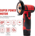 Housiwill Mini Angle Grinder Tool, 19500RPM Cordless Angle Grinder, Cordless Electric Power Angle Grinder Tool with 2pcs Batteries, 76mm Grinder Handheld Cutter for Metal Wood Grinding and Cutting