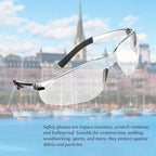54 Pcs Safety Glasses Clear Impact UV Scratch Glasses Bulk Eye Protection for Lab and Construction Science for Men and Adolescents(Clear)